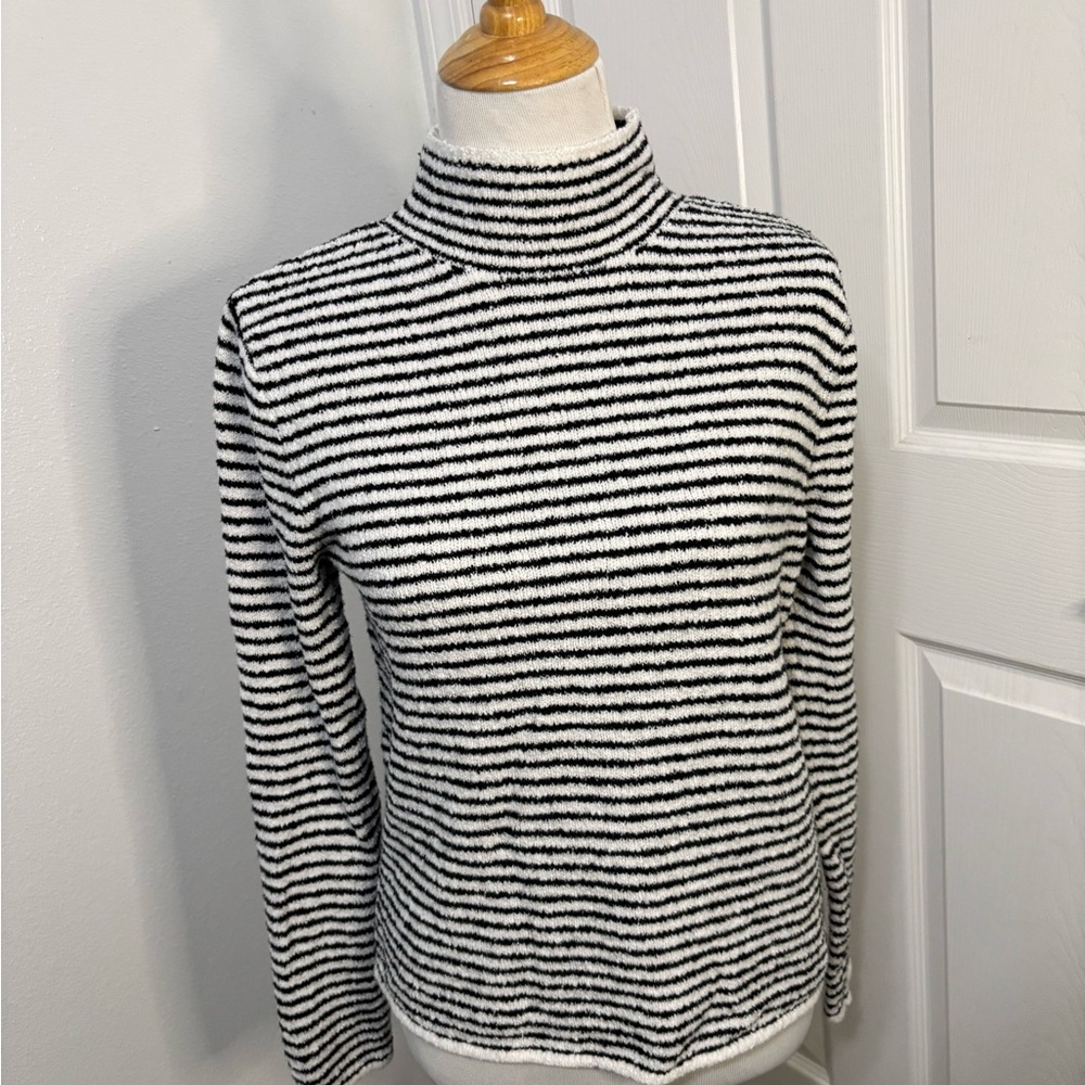 J. Crew Monochrome Striped Turtleneck